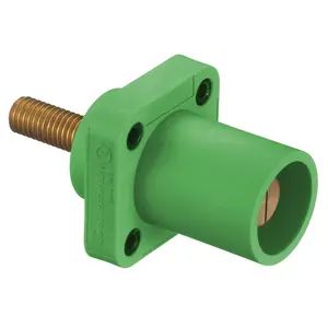HBLMRSGN - Hubbell Single Pole, 300/400A Male Stud Receptacle, Green