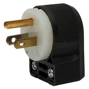 HBL5266CA - Hubbell Plug, Angle, 15A 125V, 5-15P, Black/White