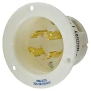 HBL2725 - Hubbell Twist-Lock Flanged Inlet, 30A 3-Phase 250V, L15-30P, White