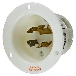 HBL2415 - Hubbell Twist-Lock Flanged Inlet, 20A 125/250V, L14-20P, White