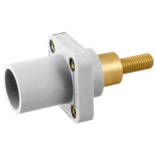 HBLMRSCEW - Hubbell Single Pole, 300/400A Male Extended Stud Receptacle, White