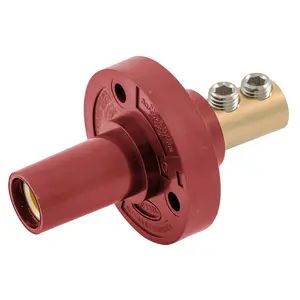 HBL15FRR - Hubbell Single Pole Series 15 Receptacle, Double Set Screw, Red