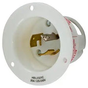 HBL3325C - Hubbell Twist-Lock Flanged Inlet, 20A 125/250V, 3P3W, White