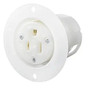 HBL5279C - Hubbell Flanged Receptacle, 15A 125V, 5-15R, White