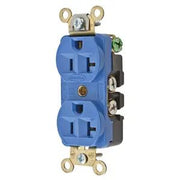 HBL5352BL - Hubbell Duplex Receptacle, Industrial Grade, 20A 125V, 5-20R, Blue