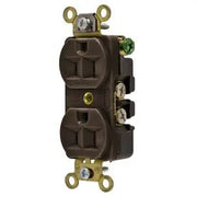 HBL5252 - Hubbell Duplex Receptacle, Industrial Grade, 15A 125V, 5-15R, Brown