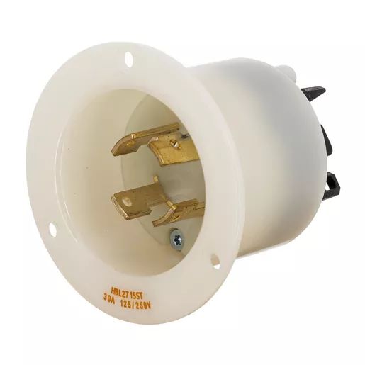 HBL2715ST - Hubbell Twist-Lock Flanged Inlet, 30A 125/250V, L14-30P, Spring Terminal