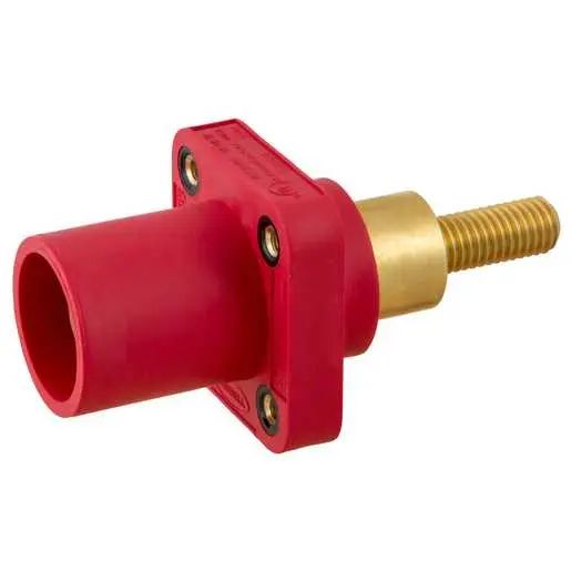 HBLMRSCER - Hubbell Single Pole, 300/400A Male Extended Stud Receptacle, Red
