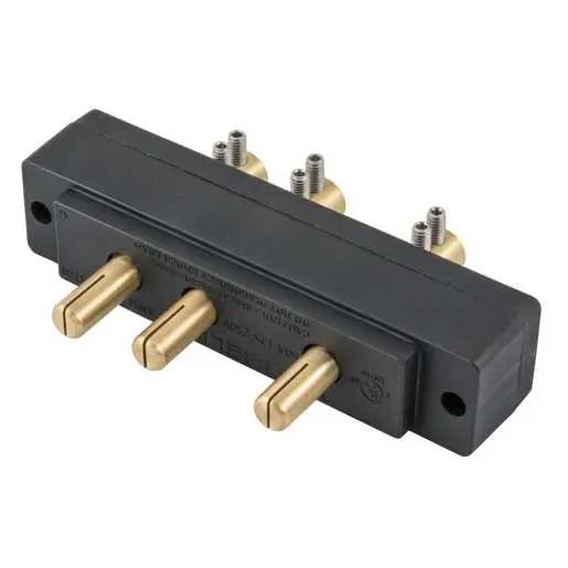 HBL60SPMR - Hubbell 60A Stage Pin Male Receptacle, Double Set Screw