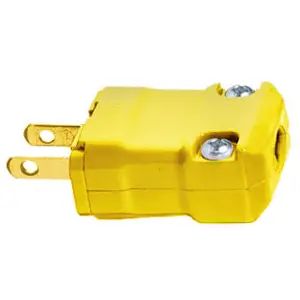 HBL5865VY - Hubbell Valise Plug, 15A 125V, 1-15P, Yellow, Non-Polarized