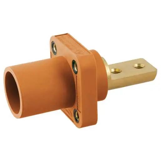 HBLMRB2O - Hubbell Single Pole, 400A Male Bus 2 Hole, Orange