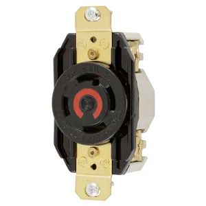 HBL2730 - Hubbell Twist-Lock Receptacle, 30A 3-Phase 480V, L16-30R, Black