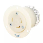 HBL2626ST - Hubbell Twist-Lock Flanged Receptacle, 30A 250V, L6-30R, White, Spring Terminal