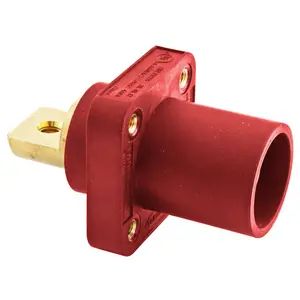HBLMRBR - Hubbell Single Pole, 300/400A Male Bus Receptacle, Red