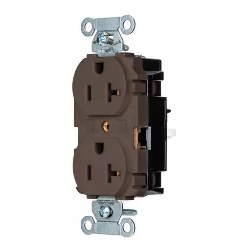 5352ST - Hubbell Edge, Pro Receptacle, Commercial, 20A 125V, Brown