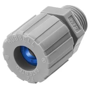 SHC1039CR - Hubbell Cord Connector, Straight Male, .38-.50", 1", Nylon