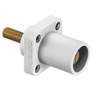 HBLMRSW - Hubbell Single Pole, 300/400A Male Stud Receptacle, White