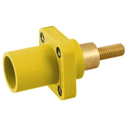 HBLMRSCEY - Hubbell Single Pole, 300/400A Male Extended Stud Receptacle, Yellow