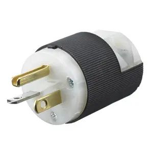 HBL5366C - Hubbell Plug, 20A 125V, 5-20P, Black/White