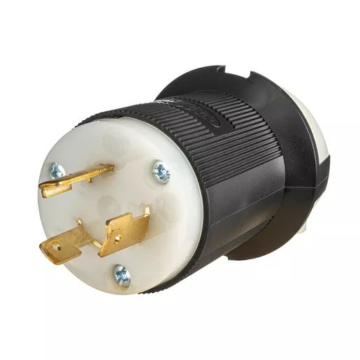 HBL2311ST - Hubbell Twist-Lock Plug, 20A 125V, L5-20P, Black/White, Spring Terminal