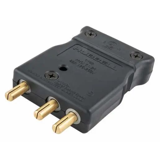 HBL60SPM - Hubbell 60A Stage Pin Inline Male