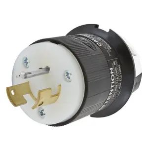 HBL9965C - Hubbell Twist-Lock Plug, 3P3W, 20A 125/250V, Black/White