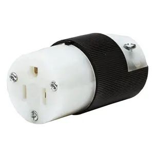 HBL5269CM6 - Hubbell Connector, 15A 125V, 5-15R, Black/White, Screw Mod, Bulk Pack (Priced Each)
