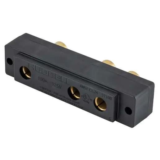HBL100SPFRRT - Hubbell 100A 125V Stage Pin Female Receptacle, Ring Terminal