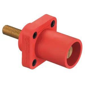 HBLMRSR - Hubbell Single Pole, 300/400A Male Stud Receptacle, Red