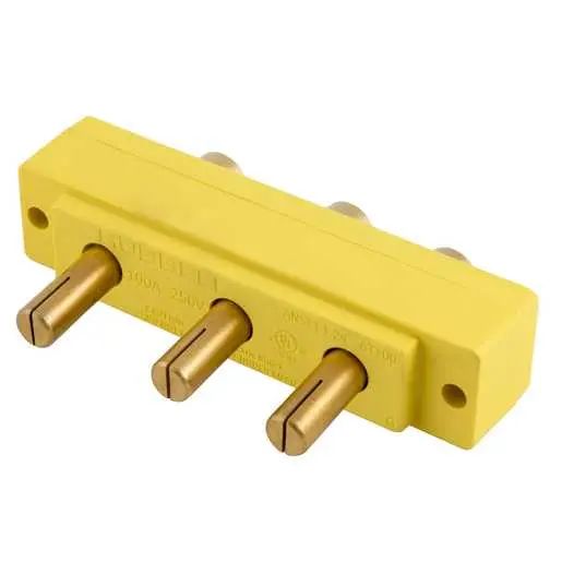 HBL106SPMRRT - Hubbell 100A 250V Stage Pin Male Receptacle, Ring Terminal