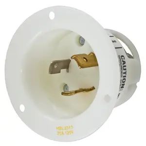HBL2315 - Hubbell Twist-Lock Flanged Inlet, 20A 125V, L5-20P, White