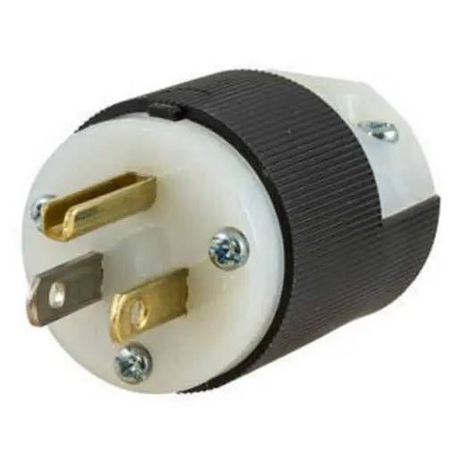 HBL5266C - Hubbell Plug, 15A 125V, 5-15P, Black/White