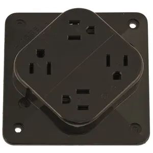 HBL415 - Hubbell 4-PLEX Receptacle, 15A 125V, 5-15R, Brown