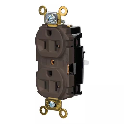 HBL5362ST - Hubbell Edge, Duplex Receptacle, Industrial, 20A 125V, Brown