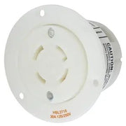 HBL2716 - Hubbell Twist-Lock Flanged Receptacle, 30A 125/250V, L14-30R, White
