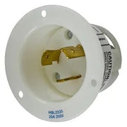 HBL2325 - Hubbell Twist-Lock Flanged Inlet, 20A 250V, L6-20P, White