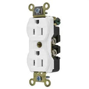 HBL5252W - Hubbell Duplex Receptacle, Industrial Grade, 15A 125V, 5-15R, White