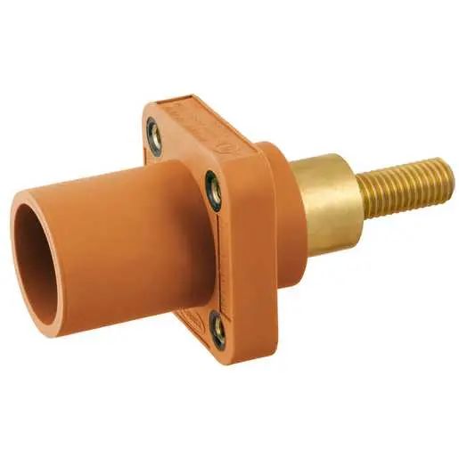 HBLMRSCEO - Hubbell Single Pole, 300/400A Male Extended Stud Receptacle, Orange