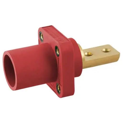 HBLMRB2R - Hubbell Single Pole, 400A Male Bus 2 Hole, Red