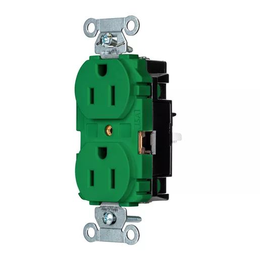 5252STGN - Hubbell Edge, Pro Receptacle, Commercial, 15A 125V, Green