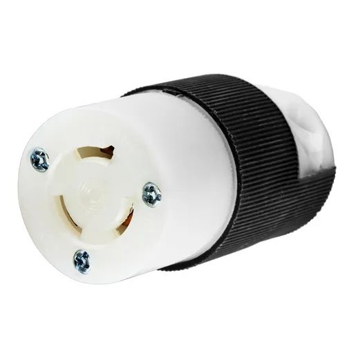 HBL4579CST - Hubbell Twist-Lock Connector, 15A 250V, L6-15R, Black/White, Spring Terminal