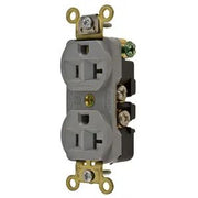 HBL5352GY - Hubbell Duplex Receptacle, Industrial Grade, 20A 125V, 5-20R, Gray