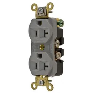 HBL5352GY - Hubbell Duplex Receptacle, Industrial Grade, 20A 125V, 5-20R, Gray