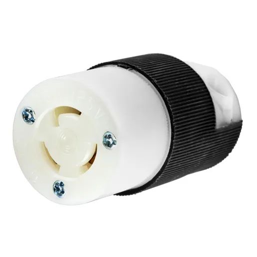 HBL4729CST - Hubbell Twist-Lock Connector, 15A 125V, L5-15R, Black/White, Spring Terminal