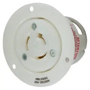 HBL3326C - Hubbell Twist-Lock Flanged Receptacle, 20A 125/250V, 3P3W, White