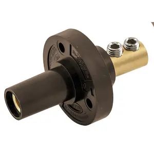 HBL15FRBN - Hubbell Single Pole Series 15 Receptacle, Double Set Screw, Brown