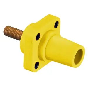 HBLFRSY - Hubbell Single Pole, 300/400A Female Stud Receptacle, Yellow