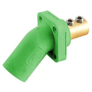 HBLMRAGN - Hubbell Single Pole, 300/400A Angle Inlet, Screw, Green