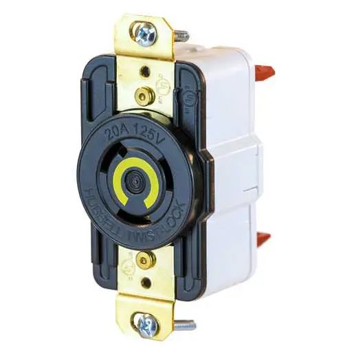 HBL2310ST - Hubbell Twist-Lock Receptacle, 20A 125V, L5-20R, Black, Spring Terminal