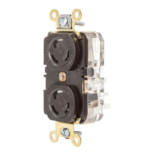 HBL4700ST - Hubbell Twist-Lock Duplex Receptacle, 15A 125V, L5-15R, Brown